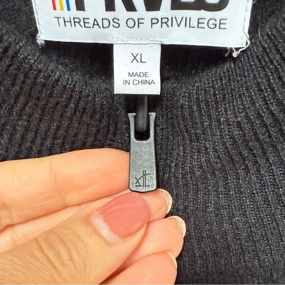 PRVLDG Threads of Privilege Full Zip Cashmere Star Print Cardigan Jacket XL - Picture 8 of 15